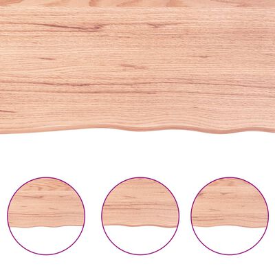 vidaXL Encimera baño madera maciza tratada marrón claro 220x60x(2-4)cm