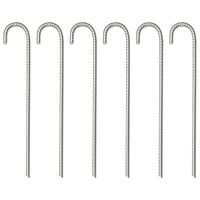 vidaXL Clavijas para tienda 6 uds acero galvanizado 37 cm Ø10 mm