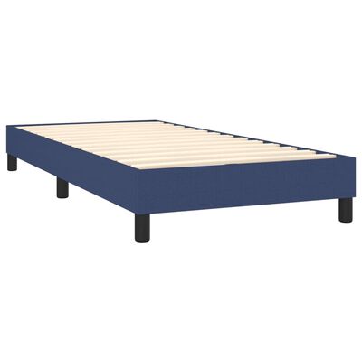 vidaXL Cama box spring con colchón tela azul 100x200 cm