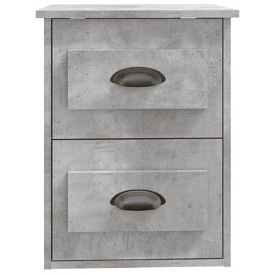 vidaXL Mesita de noche de pared 2 uds gris hormigón 41,5x36x53 cm