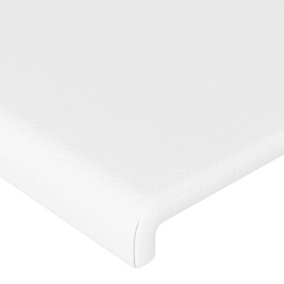 vidaXL Estructura de cama cabecero cuero sintético blanco 100x200 cm