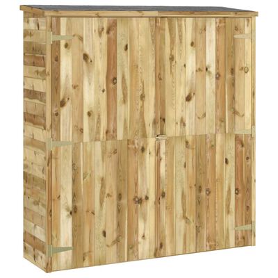 vidaXL Cobertizo de herramientas madera pino maciza 163x50x171 cm