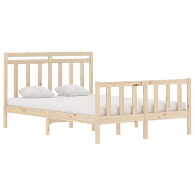 vidaXL Estructura de cama de matrimonio madera maciza 135x190 cm