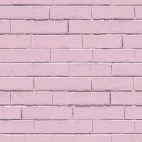 Good Vibes Papel de pared Brick Wall rosa