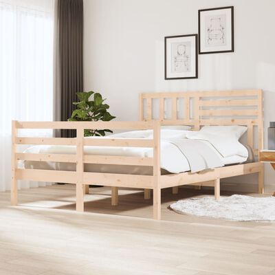 vidaXL Estructura de cama doble pequeña de madera maciza 120x190 cm