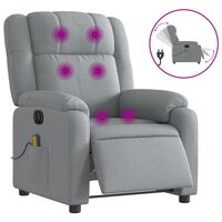 vidaXL Sillón reclinable de masaje eléctrico tela gris claro