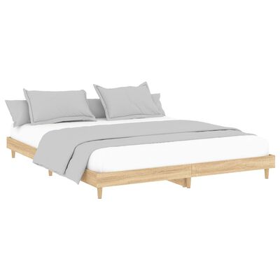 vidaXL Estructura de cama sin colchón madera roble Sonoma 150x200 cm