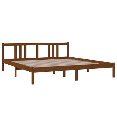 Estructura de cama de madera maciza marrón miel 180x200 cm