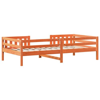 vidaXL Cama sin colchón madera maciza de pino marrón cera 100x200 cm