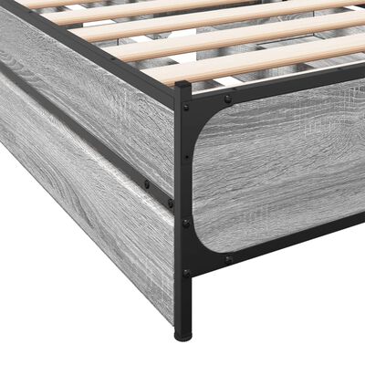 vidaXL Cama con cajones madera de ingeniería gris Sonoma 75x190 cm