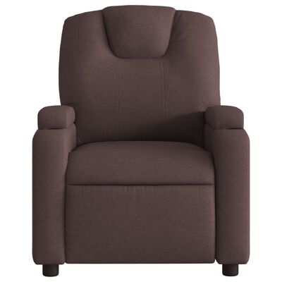 vidaXL Sillón reclinable eléctrico tela marrón oscuro