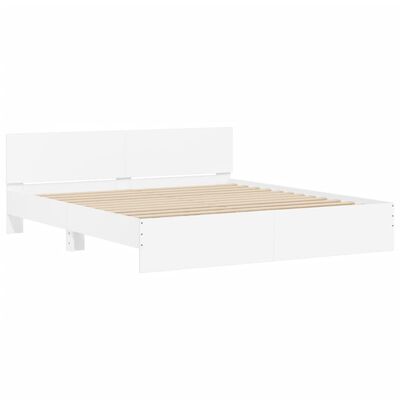 vidaXL Estructura de cama con cabecero blanca 160x200 cm