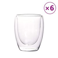 vidaXL Vasos de vidrio de doble pared 6 unidades 350 ml