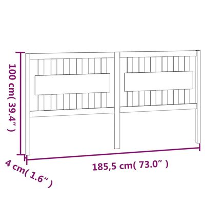 vidaXL Cabecero de cama madera maciza de pino blanco 185,5x4x100 cm