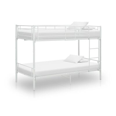 vidaXL Cama litera de metal blanca 90x200 cm