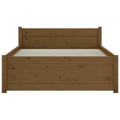 vidaXL Estructura de cama madera maciza marrón miel 90x190 cm