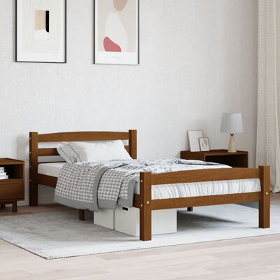 vidaXL Estructura cama sin colchón madera pino marrón miel 90x200 cm