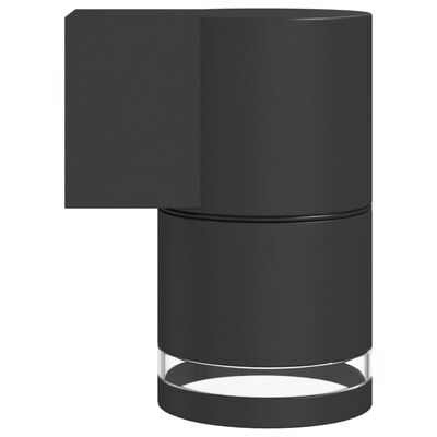 vidaXL Lámparas de pared de exterior 2 uds aluminio fundido negro