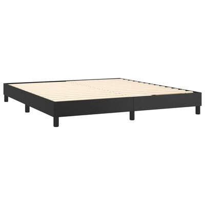 vidaXL Cama box spring con colchón cuero sintético negro 180x200 cm