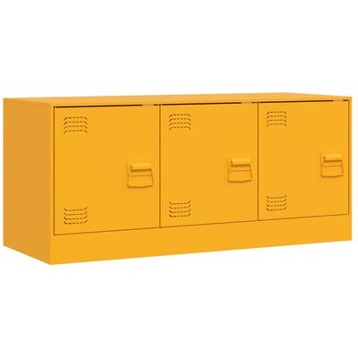 vidaXL Mueble para TV de acero amarillo mostaza 99x39x44 cm