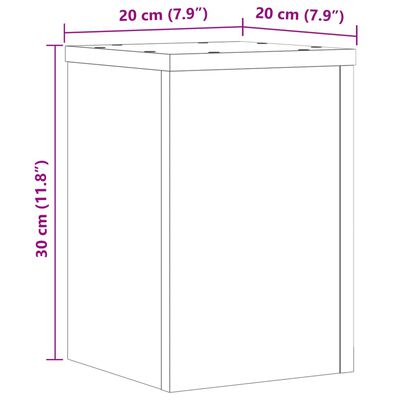 vidaXL Soportes de plantas 2 uds madera ingeniería blanco 20x20x30 cm