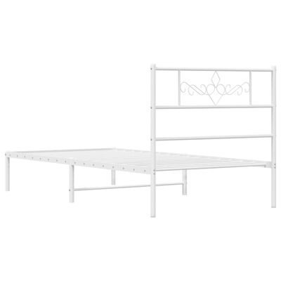 vidaXL Estructura cama sin colchón con cabecero metal blanco 100x200cm