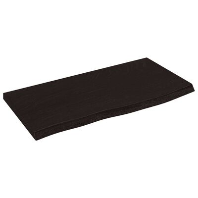 vidaXL Encimera baño madera maciza tratada marrón oscuro 60x30x2 cm