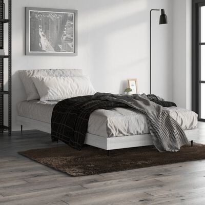 vidaXL Estructura de cama madera de ingeniería gris Sonoma 100x200 cm