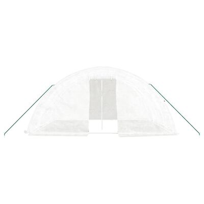 vidaXL Invernadero con estructura de acero blanco 20 m² 5x4x2,3 m