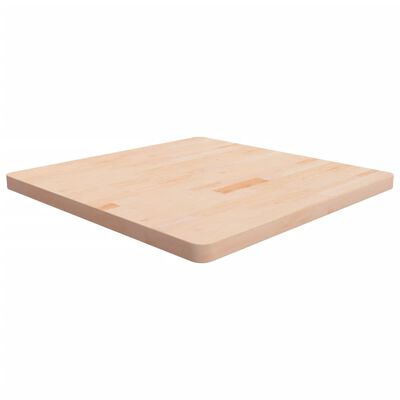 vidaXL Tablero de mesa cuadrada madera de roble sin tratar 80x80x4 cm