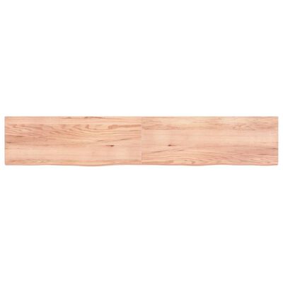 vidaXL Tablero mesa madera roble tratada marrón claro 220x40x(2-4) cm