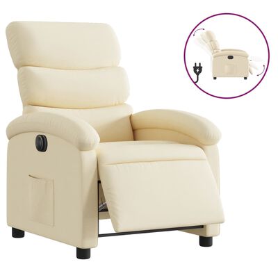 vidaXL Sillón reclinable eléctrico de tela crema