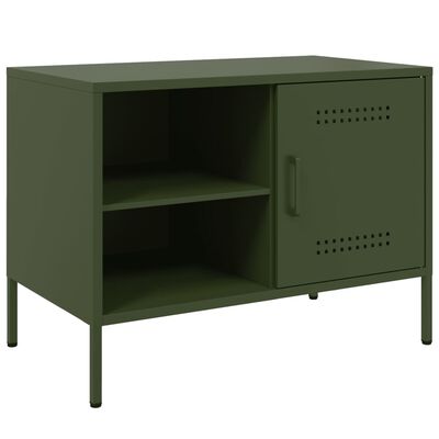 vidaXL Mueble de TV de acero verde oliva 68x39x50,5 cm