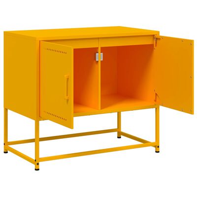 vidaXL Mueble para TV de acero amarillo mostaza 68,5x39x60,5 cm