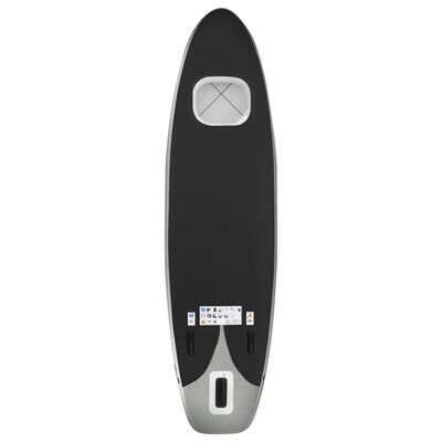vidaXL Set de tabla de paddle surf hinchable negro 330x76x10 cm