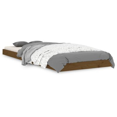 vidaXL Estructura de cama madera maciza pino marrón miel 75x190 cm