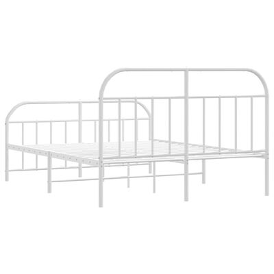 vidaXL Estructura cama sin colchón con estribo metal blanco 150x200 cm