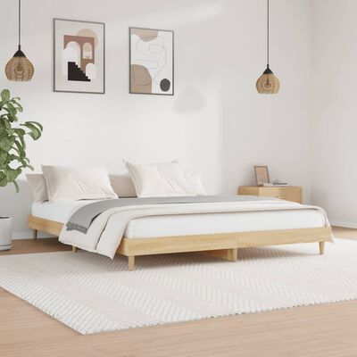 vidaXL Estructura de cama sin colchón madera roble Sonoma 150x200 cm