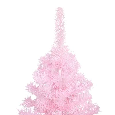 vidaXL Árbol de Navidad preiluminado con luces y bolas rosa 210 cm