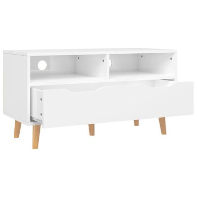 vidaXL Mueble de TV madera de ingeniería blanco brillo 90x40x48,5 cm