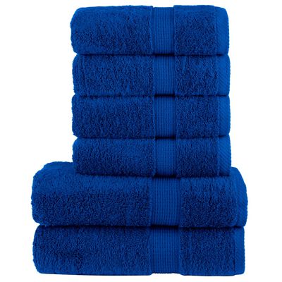 vidaXL Juego de toallas premium SOLUND 6 unidades azul 600 gsm