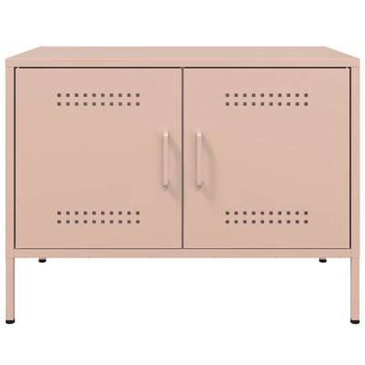 vidaXL Mueble de TV acero rosa 68x39x50,5 cm