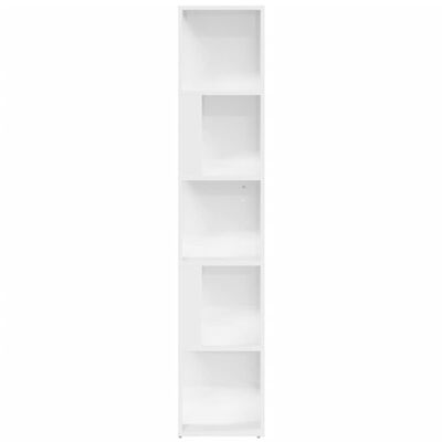 vidaXL Mueble esquina madera contrachapada blanco brillo 33x33x164,5cm