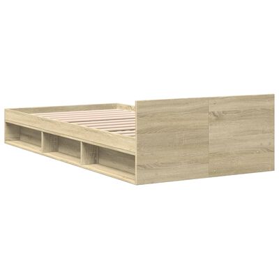 vidaXL Cama con cajón madera ingeniería roble Sonoma 90x200 cm