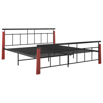 vidaXL Estructura de cama sin colchón metal madera de roble 180x200 cm