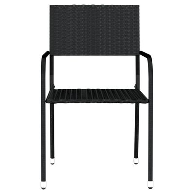 vidaXL Juego de comedor para jardín 7 piezas negro