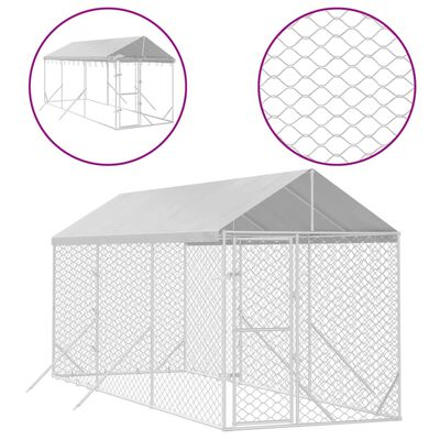 vidaXL Perrera de exterior con toldo acero galvanizado plata 2x6x2,5 m