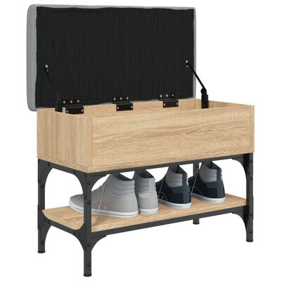 vidaXL Banco zapatero madera de ingeniería roble Sonoma 62x32x45 cm