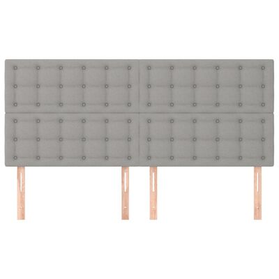 vidaXL Cabeceros 4 unidades de tela gris claro 100x5x78/88 cm