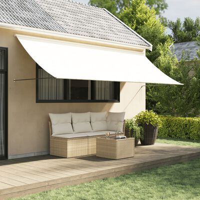 vidaXL Toldo retráctil de tela y acero crema 350x150 cm